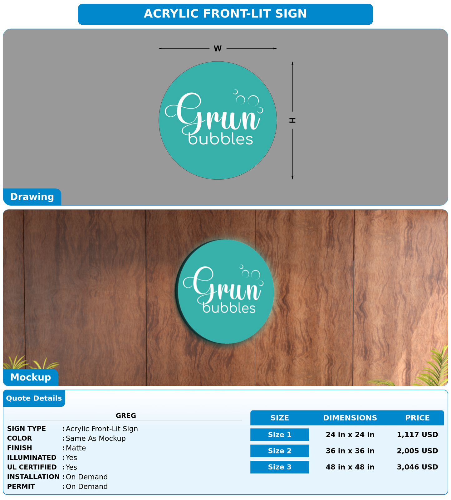 CUSTOM MOCKUP SIGN FOR Greg
