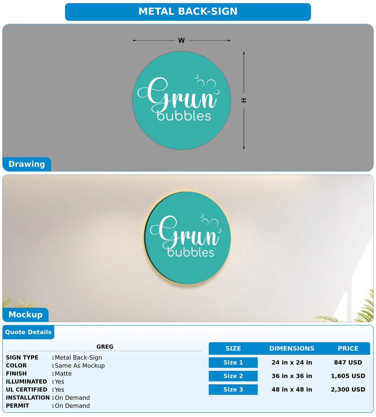 CUSTOM MOCKUP SIGN FOR Greg