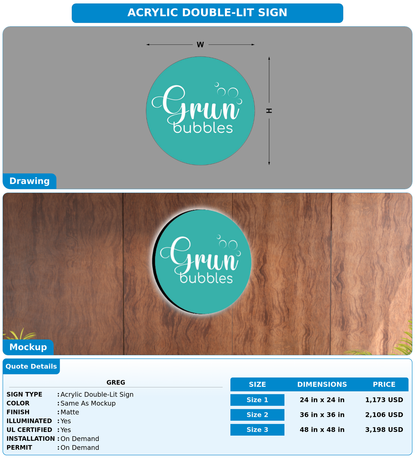 CUSTOM MOCKUP SIGN FOR Greg