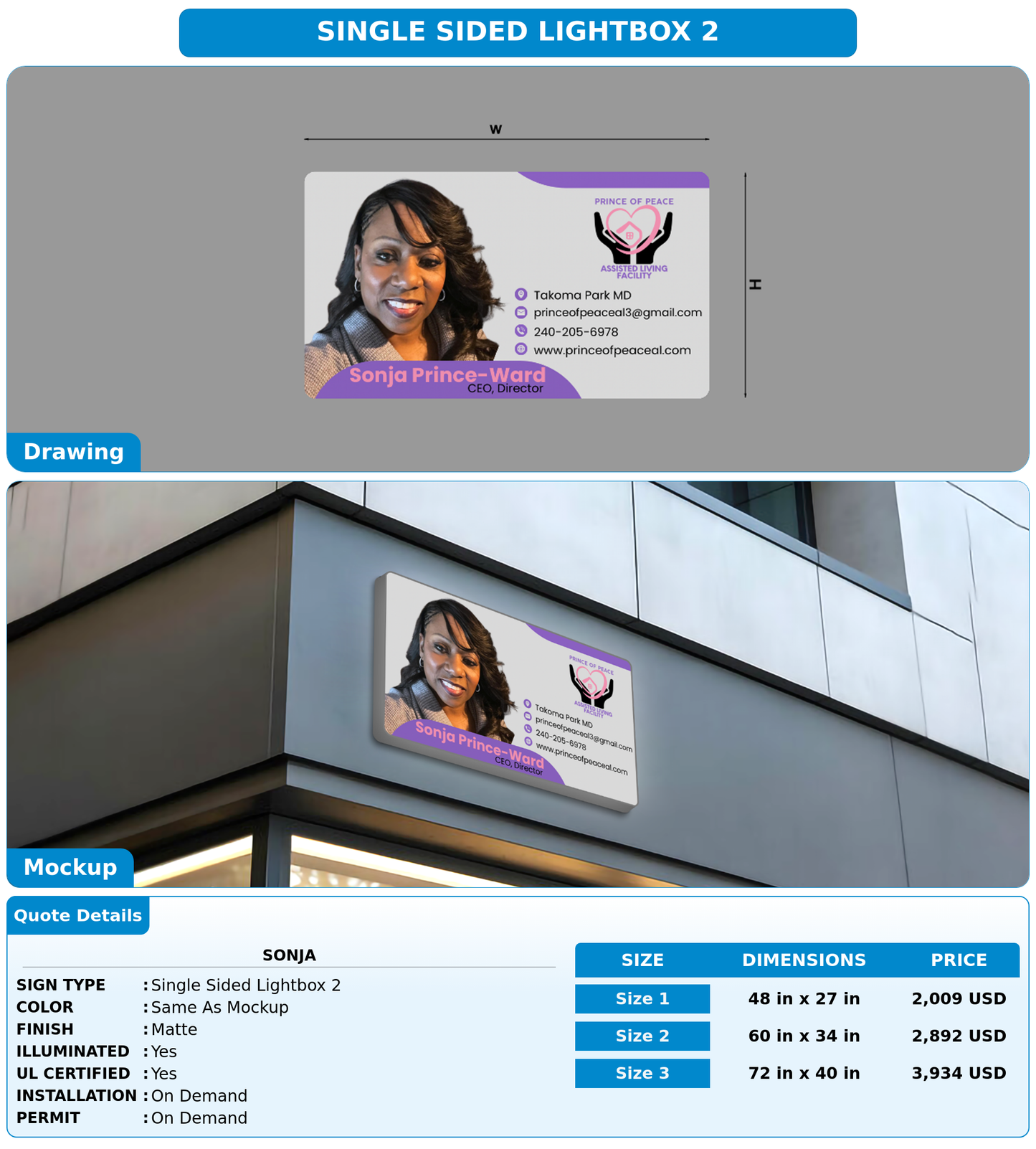 CUSTOM MOCKUP SIGN FOR Sonja