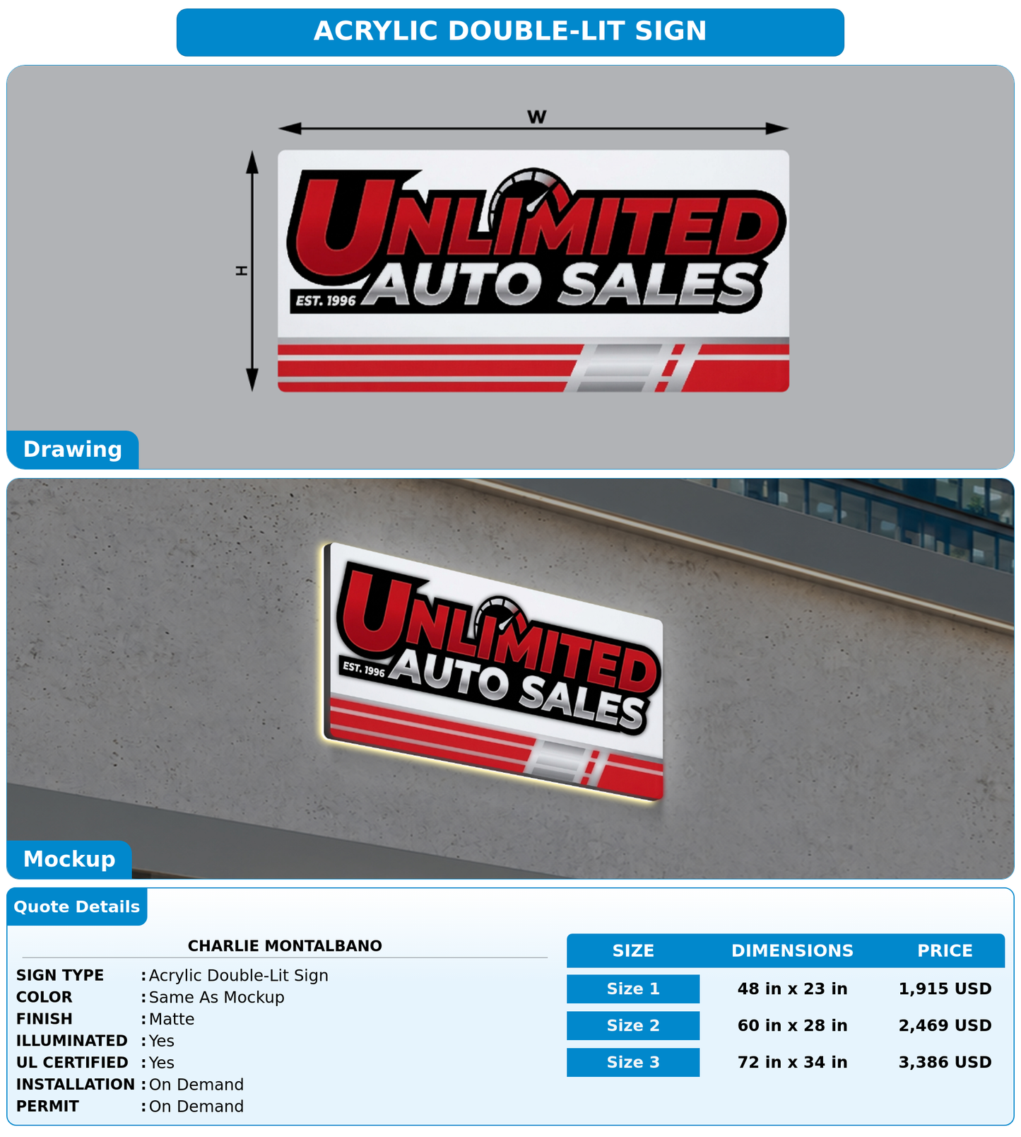 CUSTOM MOCKUP SIGN FOR charlie Montalbano