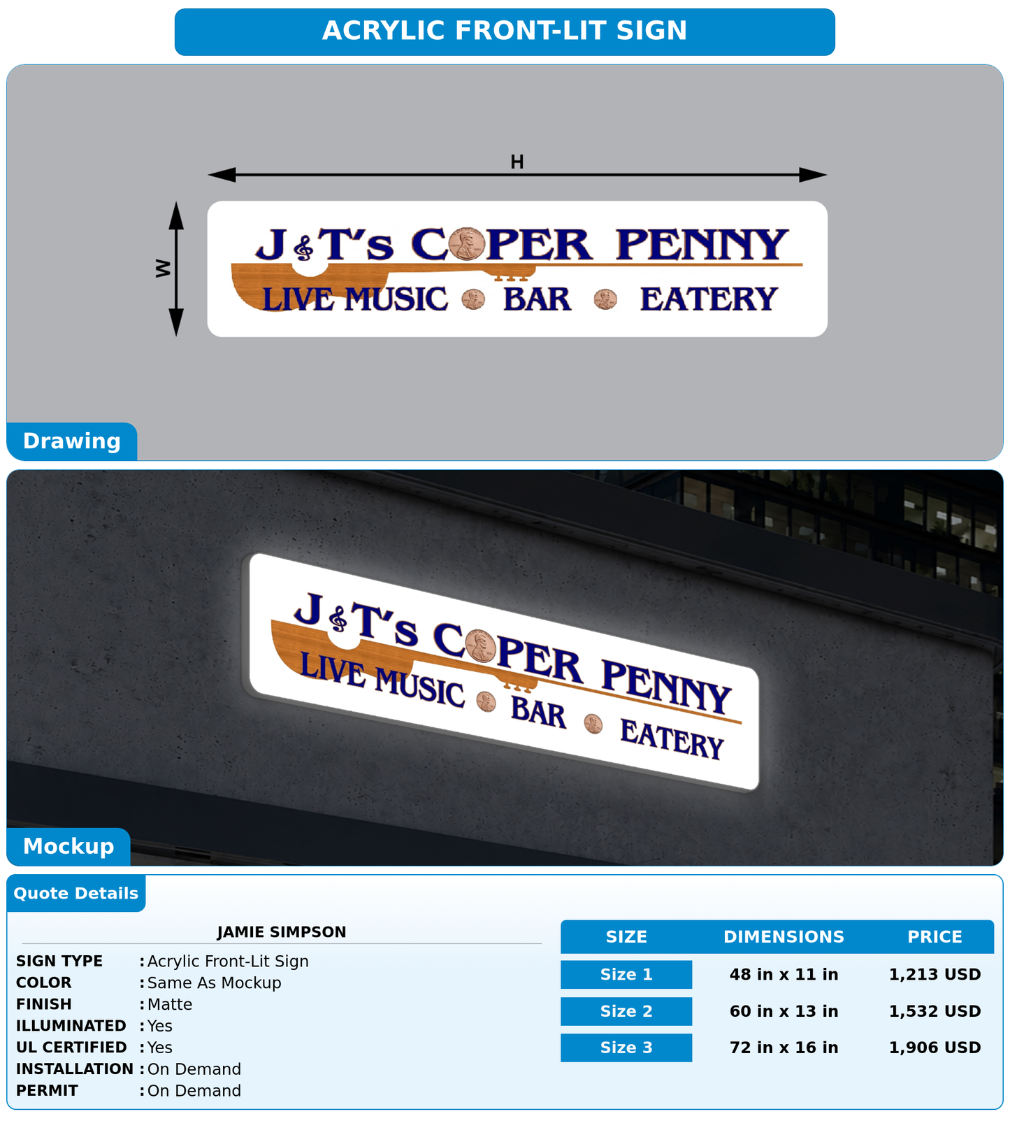 CUSTOM MOCKUP SIGN FOR Jamie Simpson