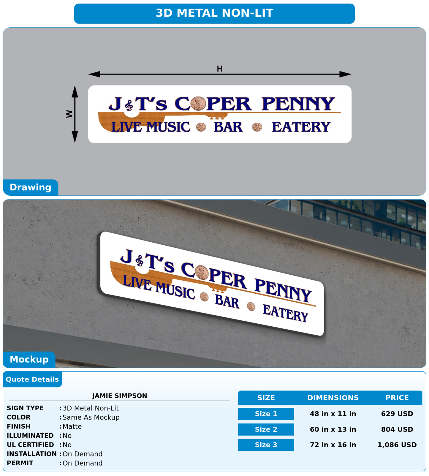 CUSTOM MOCKUP SIGN FOR Jamie Simpson
