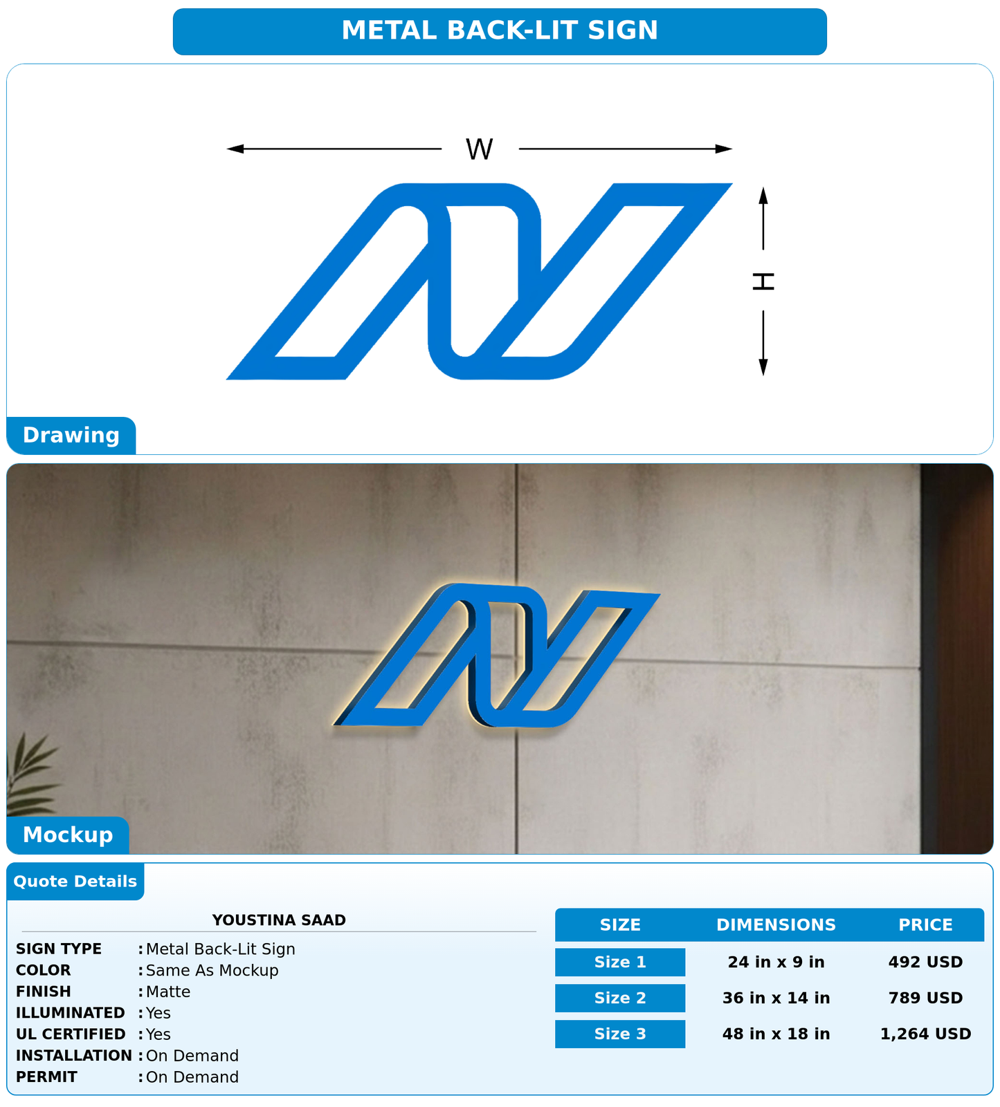 CUSTOM MOCKUP SIGN FOR Youstina Saad