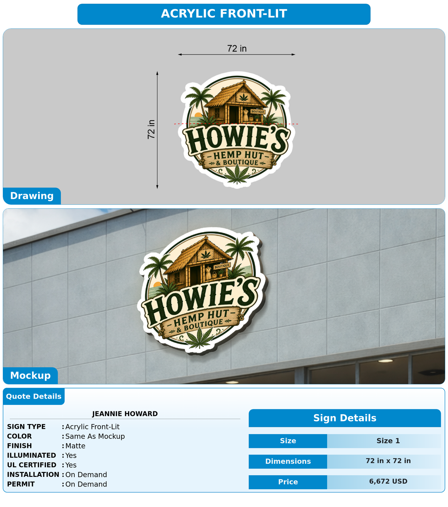 CUSTOM MOCKUP SIGN FOR Jeannie Howard