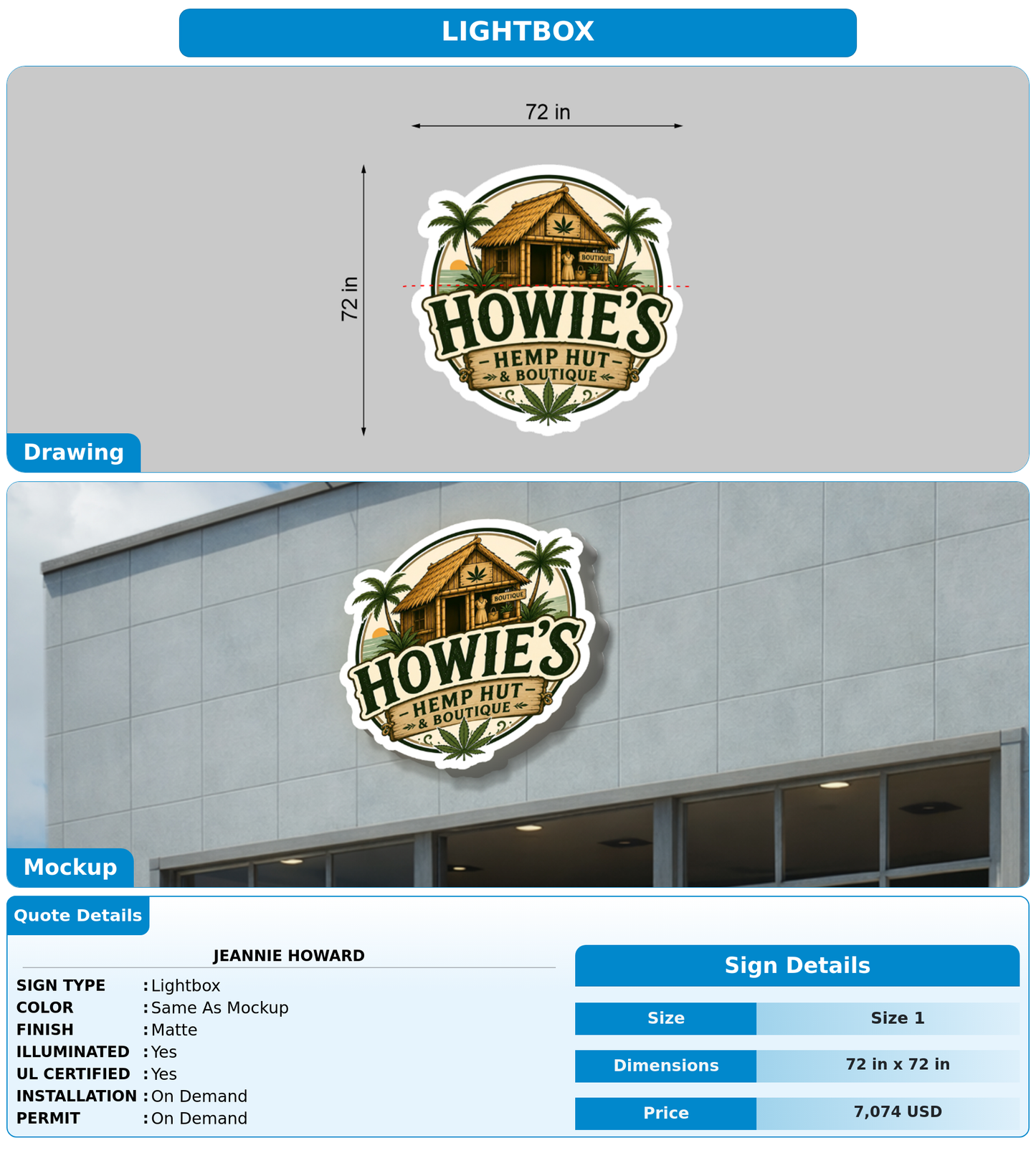 CUSTOM MOCKUP SIGN FOR Jeannie Howard