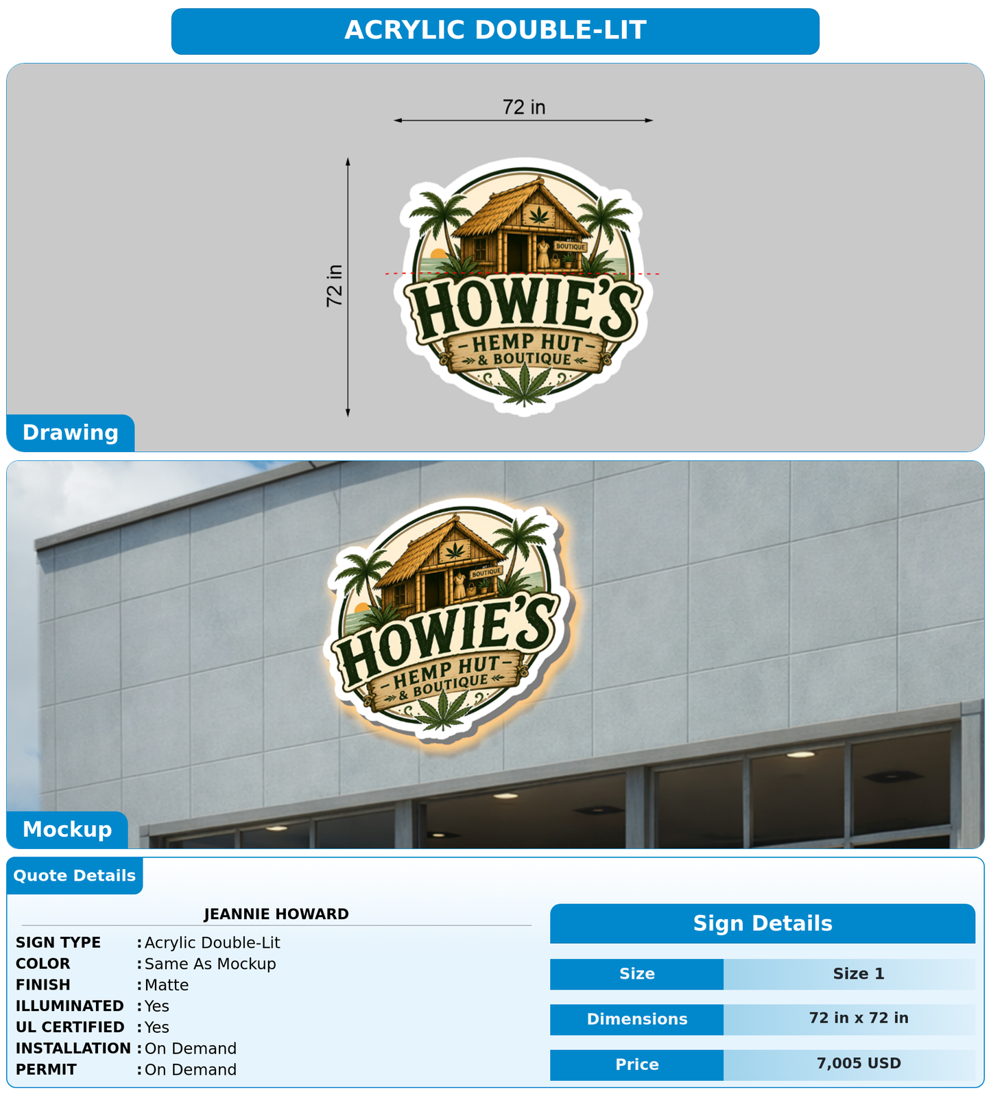 CUSTOM MOCKUP SIGN FOR Jeannie Howard