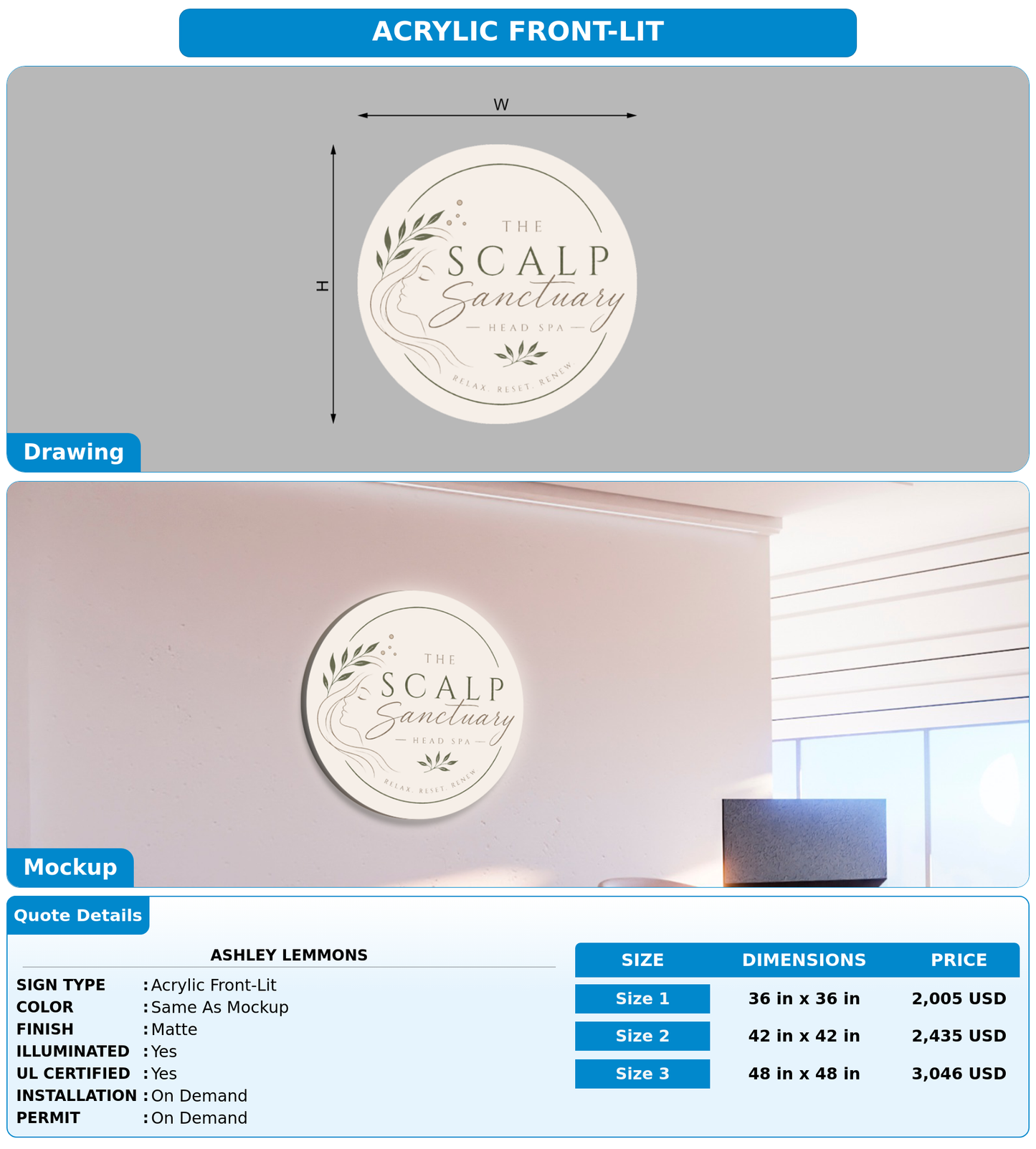 CUSTOM MOCKUP SIGN FOR Ashley Lemmons