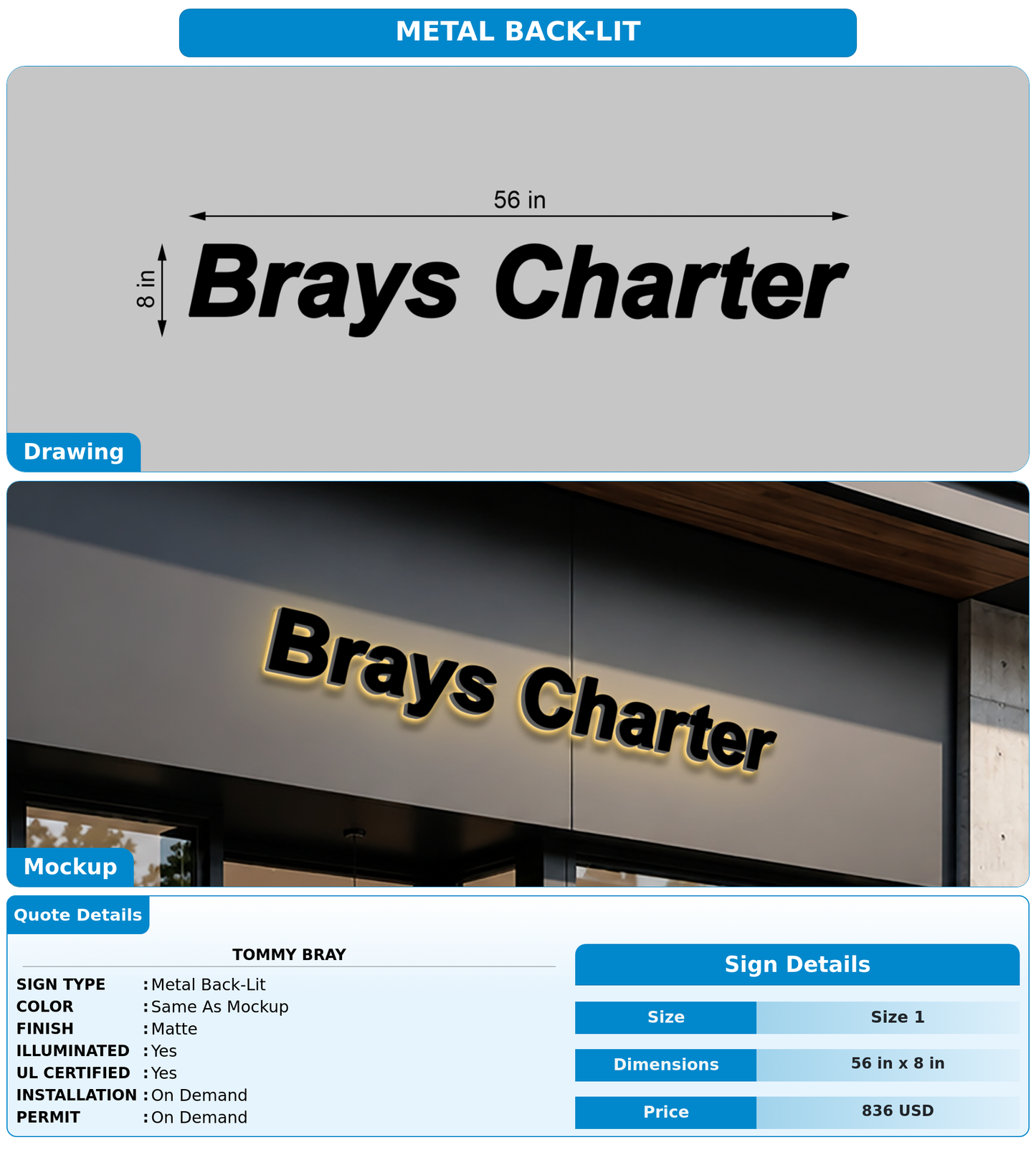 CUSTOM MOCKUP SIGN FOR Tommy Bray