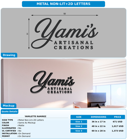 CUSTOM MOCKUP SIGN FOR Yamilette Ramirez