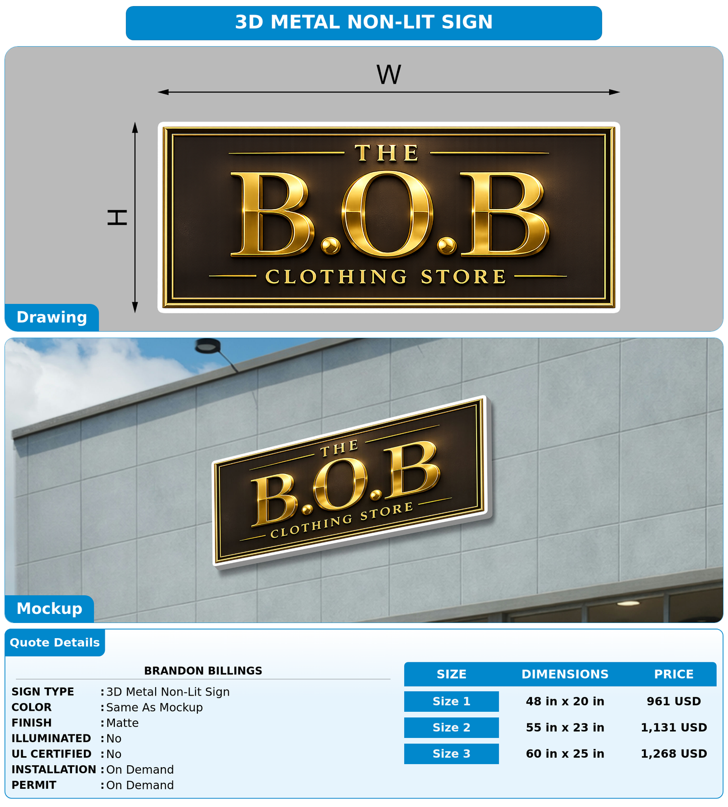 CUSTOM MOCKUP SIGN FOR Brandon Billings