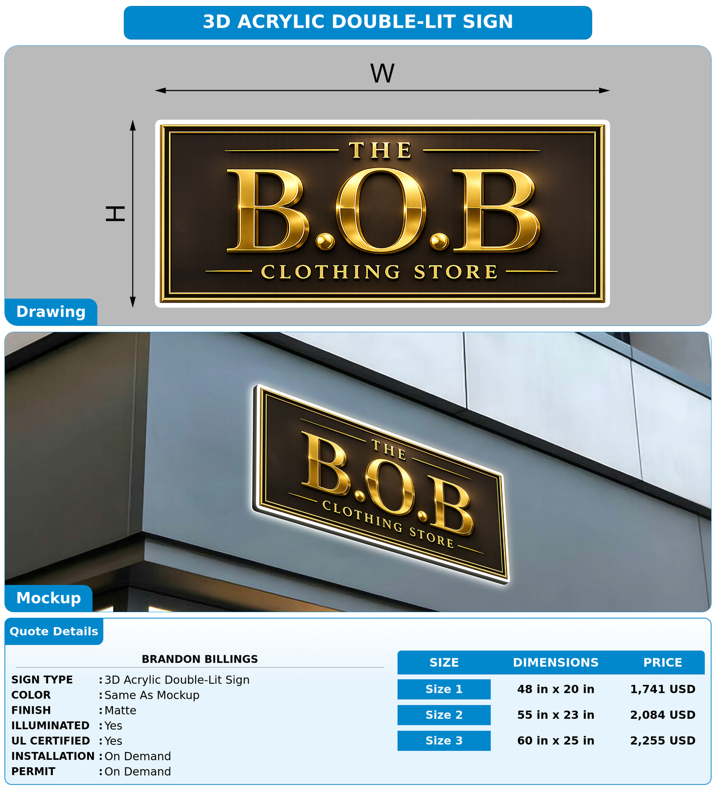 CUSTOM MOCKUP SIGN FOR Brandon Billings