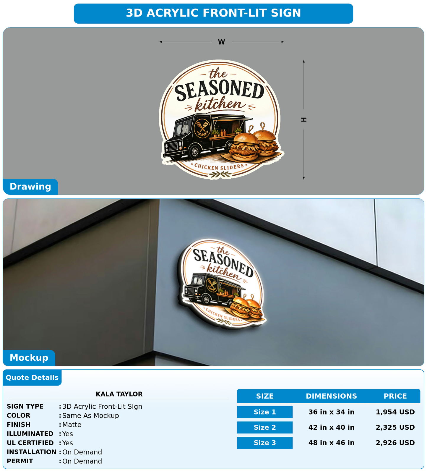 CUSTOM MOCKUP SIGN FOR Kala Taylor