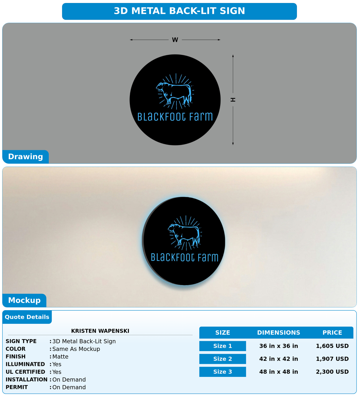CUSTOM MOCKUP SIGN FOR Kristen Wapenski