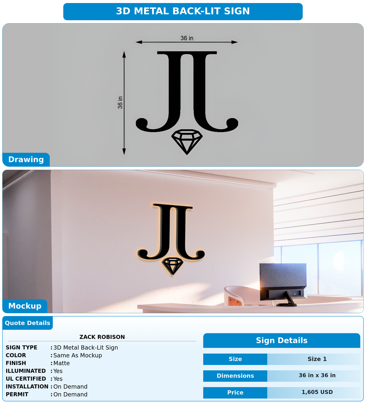 CUSTOM MOCKUP SIGN FOR Zack Robison