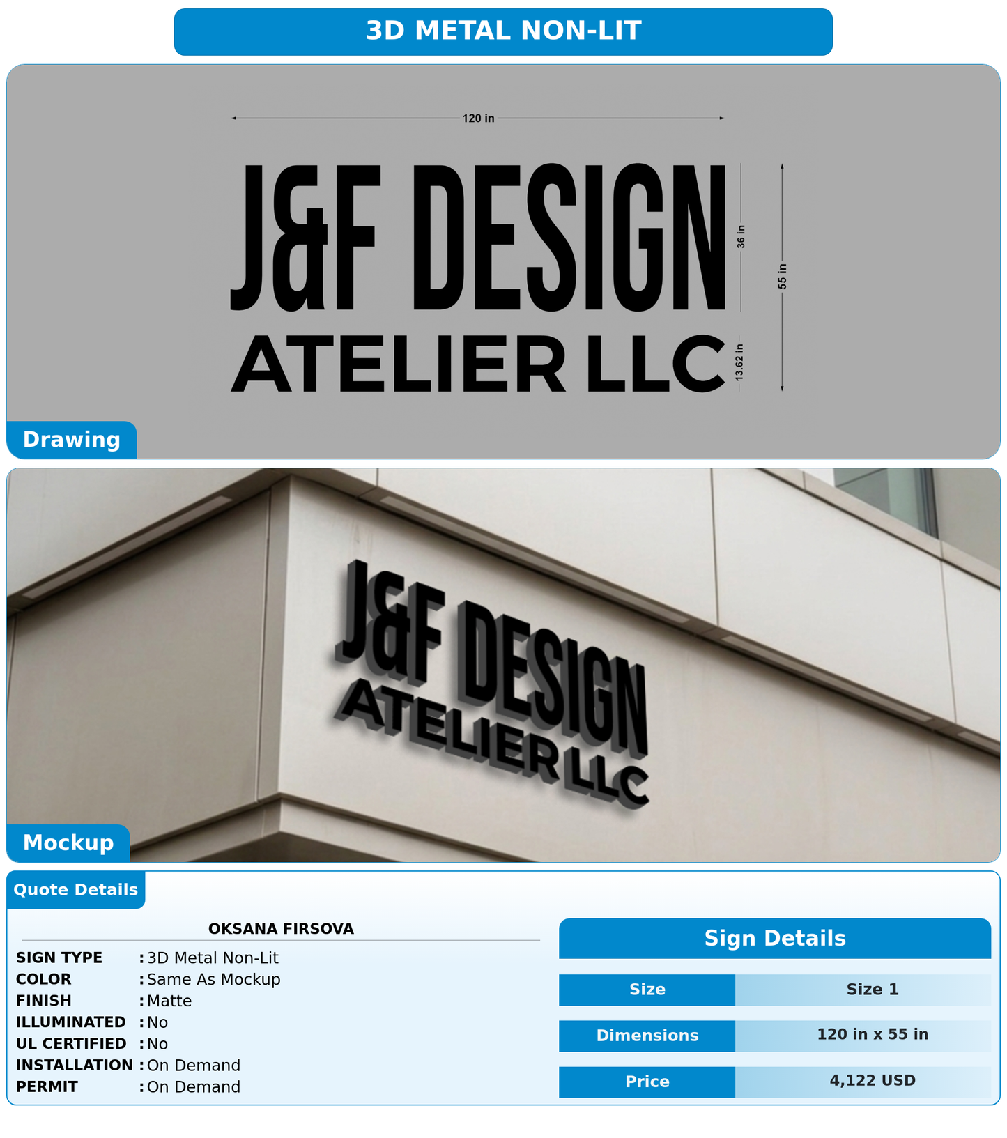 CUSTOM MOCKUP SIGN FOR Oksana Firsova