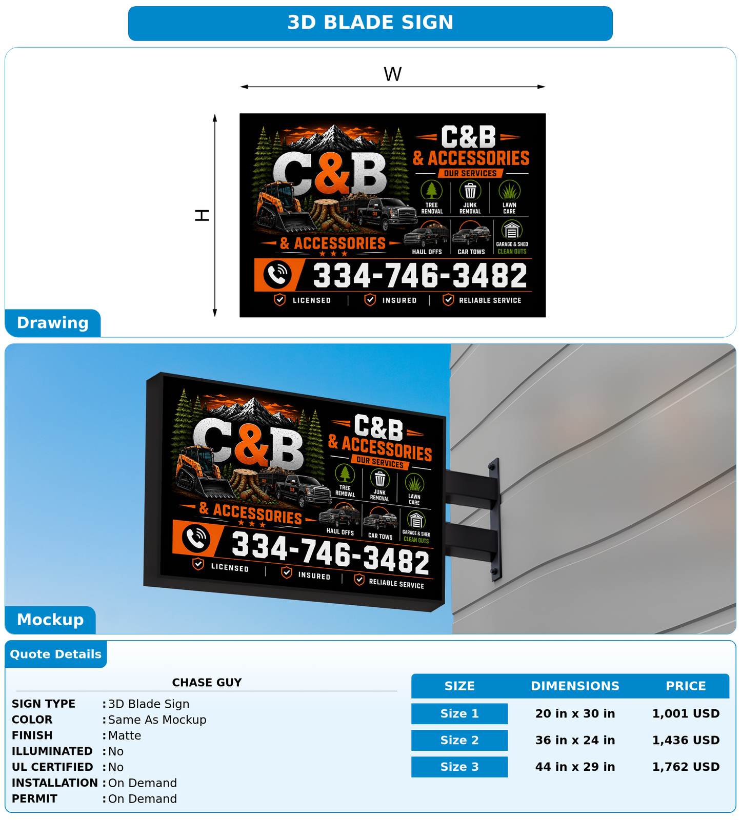 CUSTOM MOCKUP SIGN FOR Chase Guy