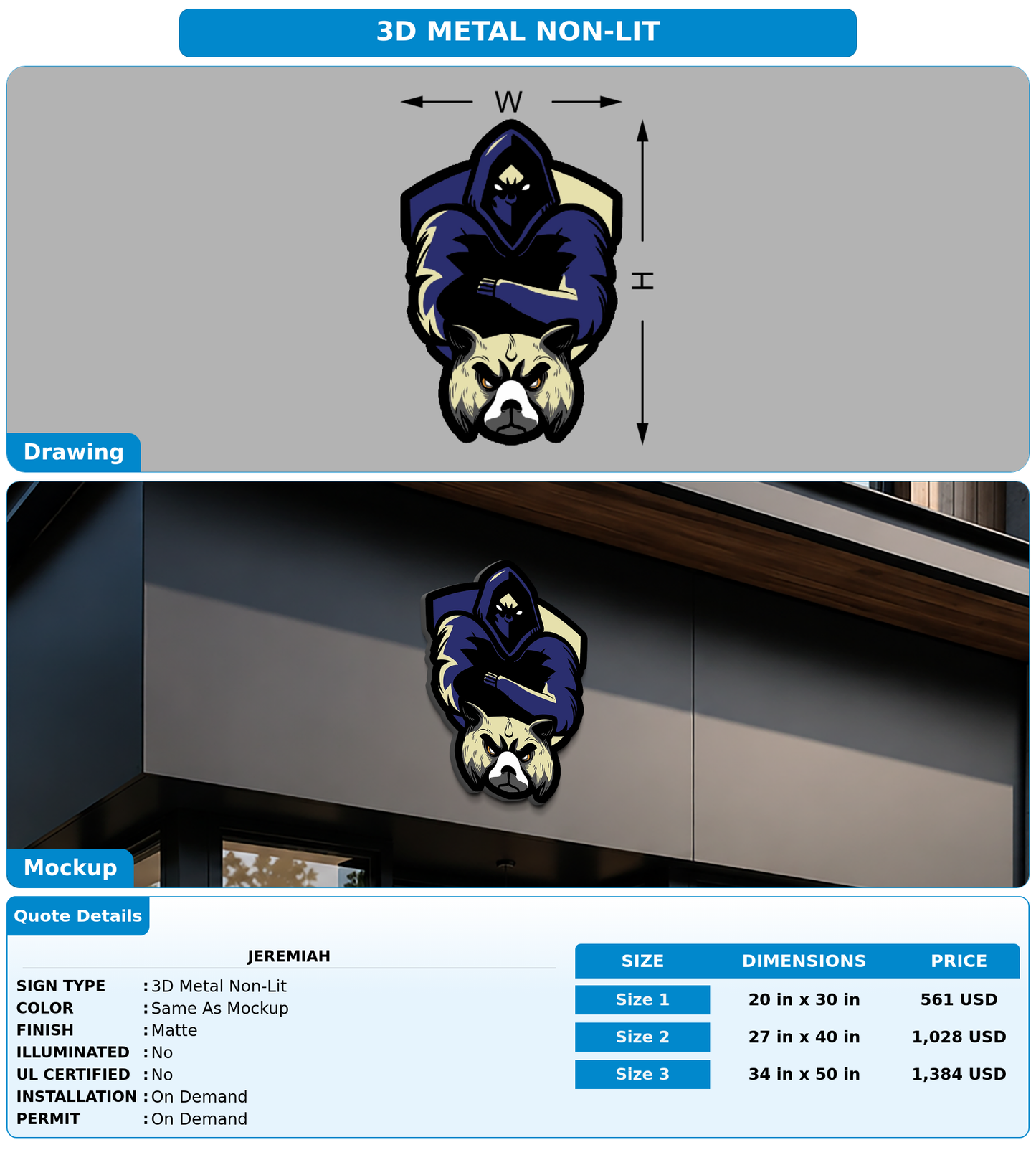 CUSTOM MOCKUP SIGN FOR Jeremiah