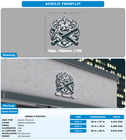 CUSTOM MOCKUP SIGN FOR Ahmad H Mustafa