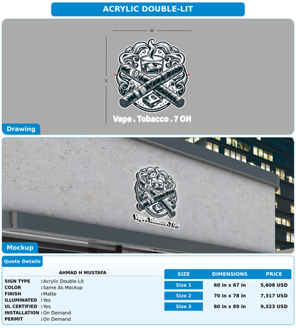 CUSTOM MOCKUP SIGN FOR Ahmad H Mustafa