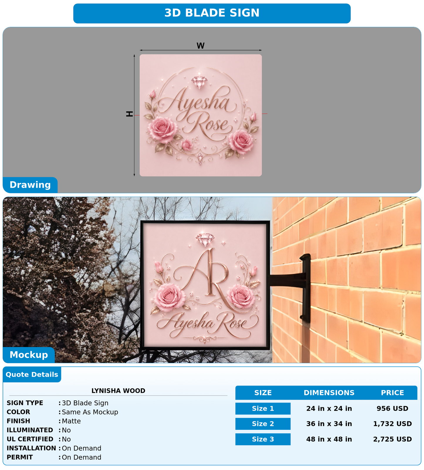 CUSTOM MOCKUP SIGN FOR Lynisha Wood