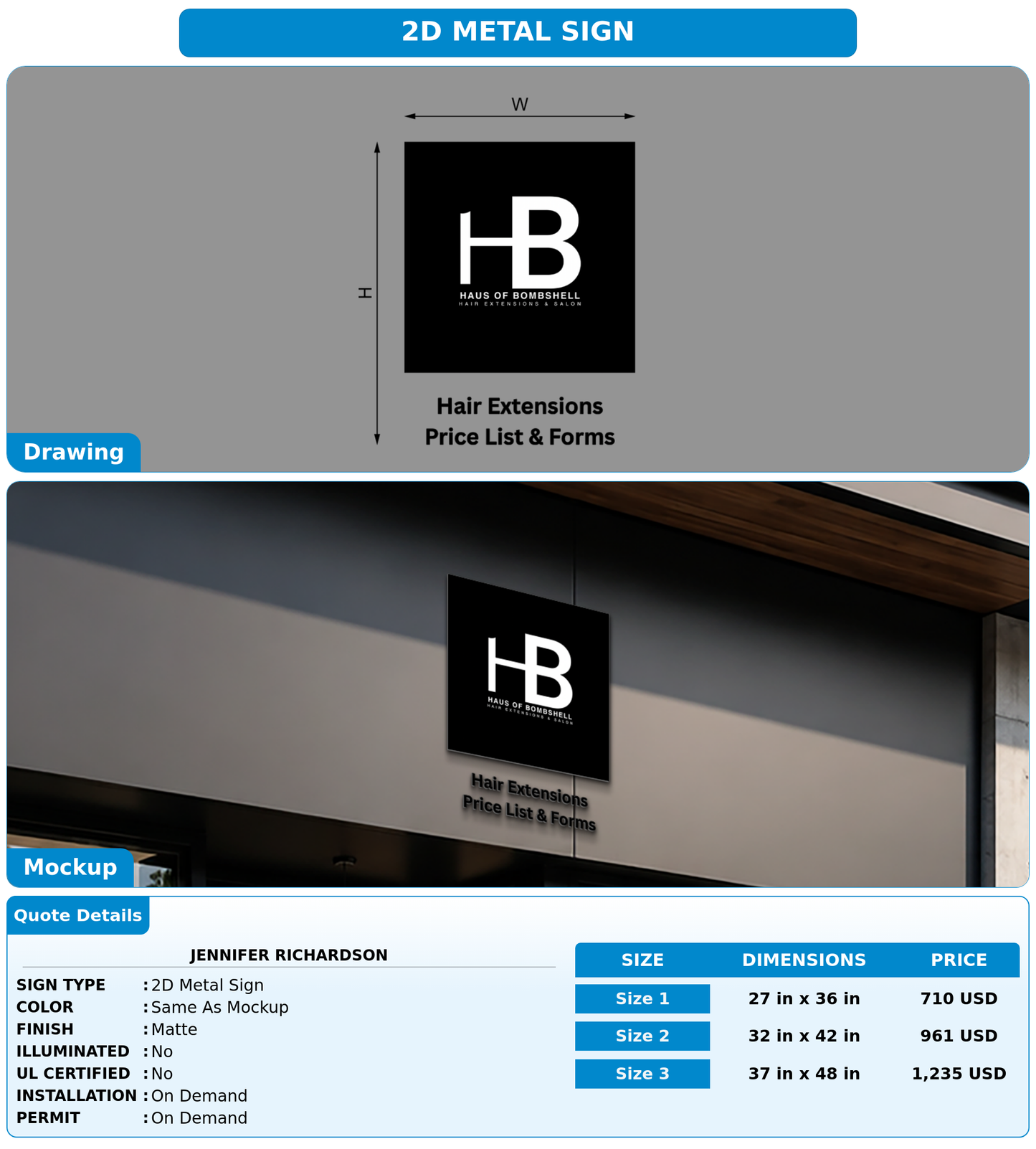 CUSTOM MOCKUP SIGN FOR Jennifer Richardson