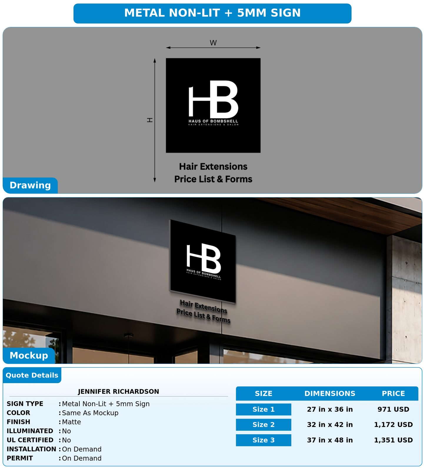 CUSTOM MOCKUP SIGN FOR Jennifer Richardson