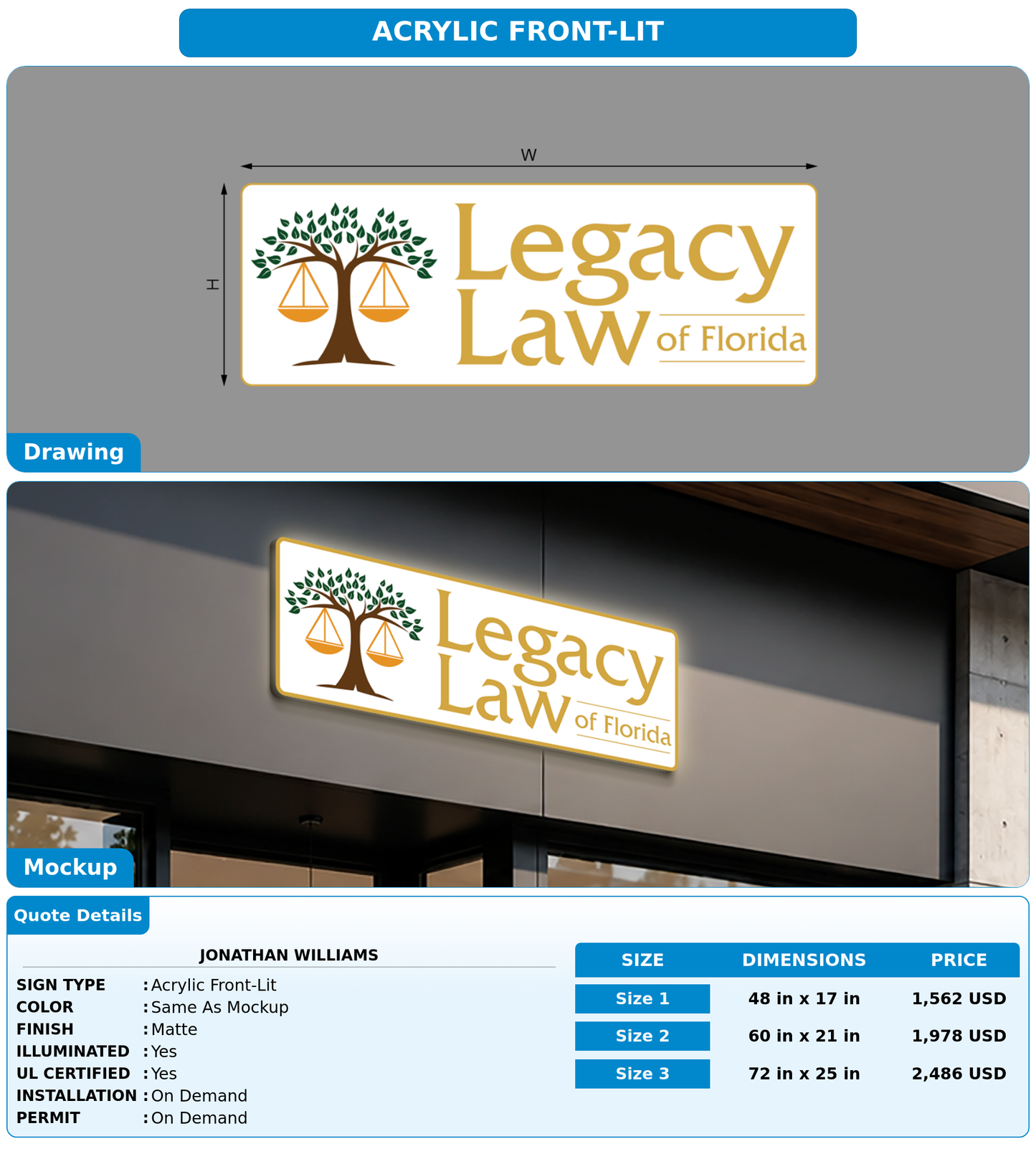CUSTOM MOCKUP SIGN FOR Jonathan Williams