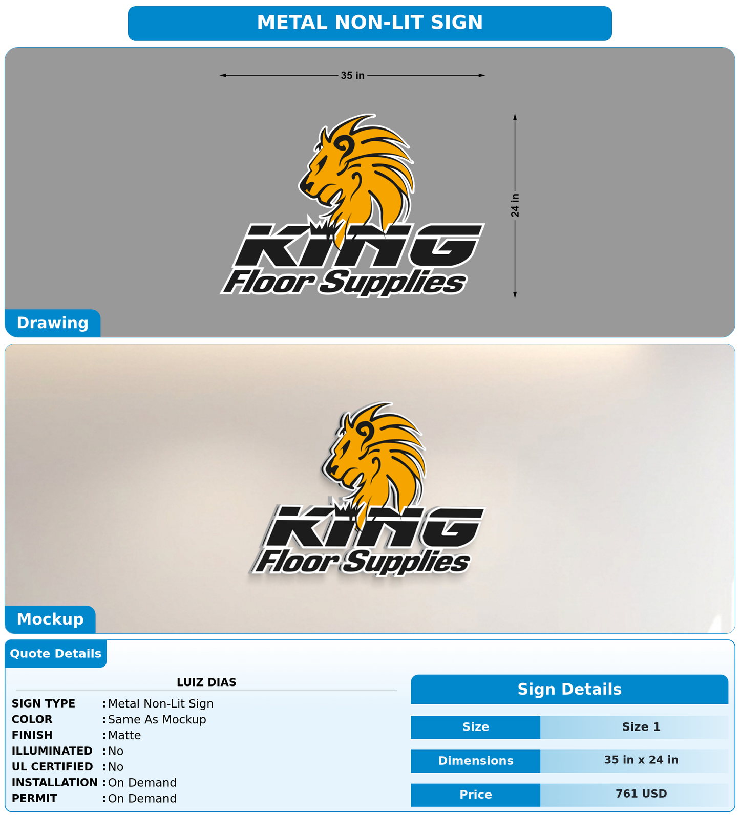 CUSTOM MOCKUP SIGN FOR Luiz Dias