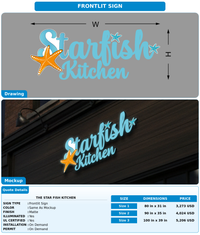 CUSTOM MOCKUP SIGN FOR The Star Fish Kitchen