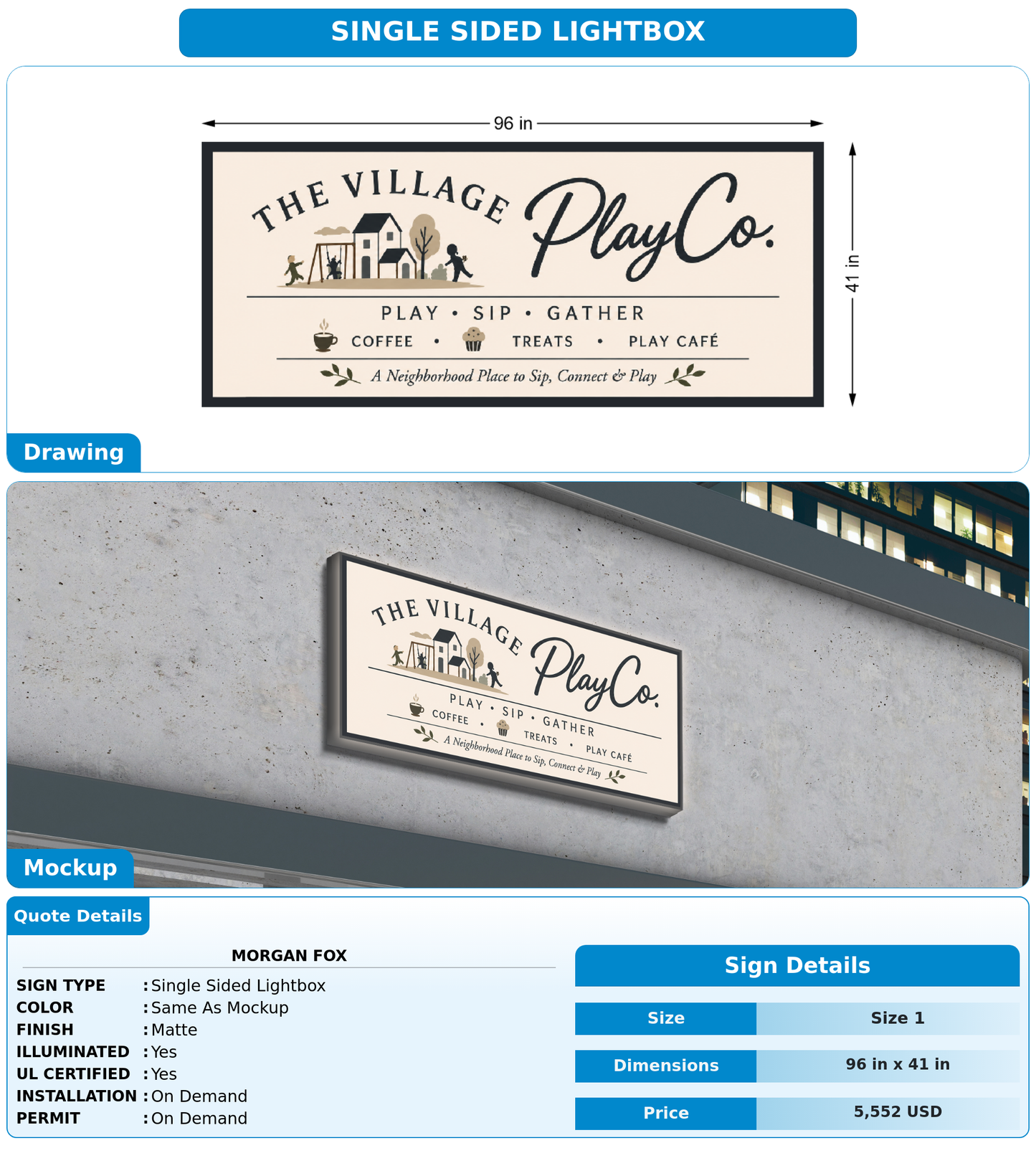 CUSTOM MOCKUP SIGN FOR Morgan Fox