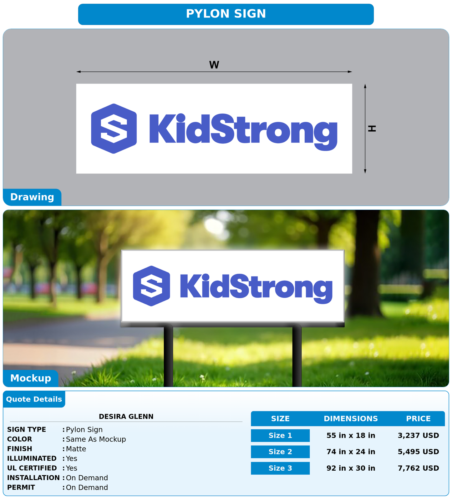 CUSTOM MOCKUP SIGN FOR Desira Glenn