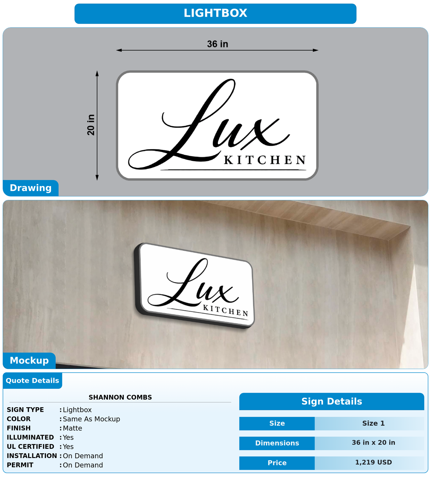 CUSTOM MOCKUP SIGN FOR Shannon Combs