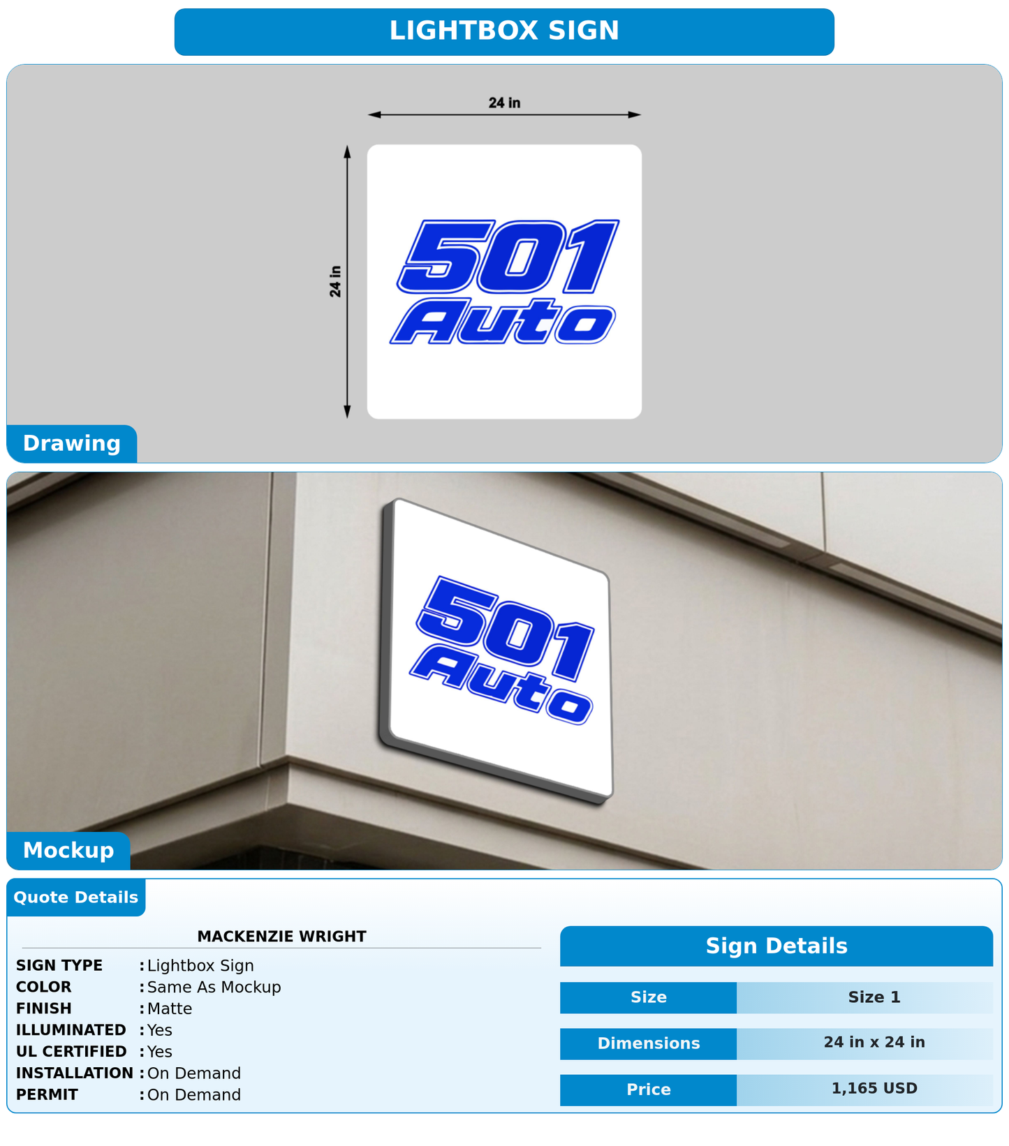 CUSTOM MOCKUP SIGN FOR Mackenzie Wright