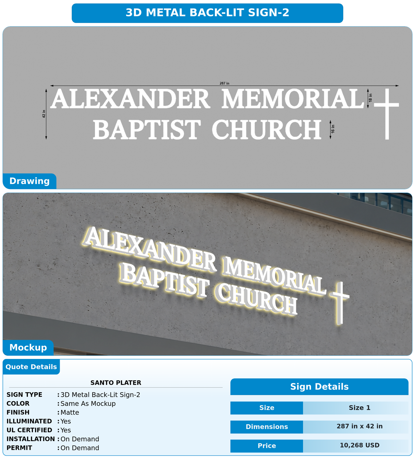 CUSTOM MOCKUP SIGN FOR Santo Plater