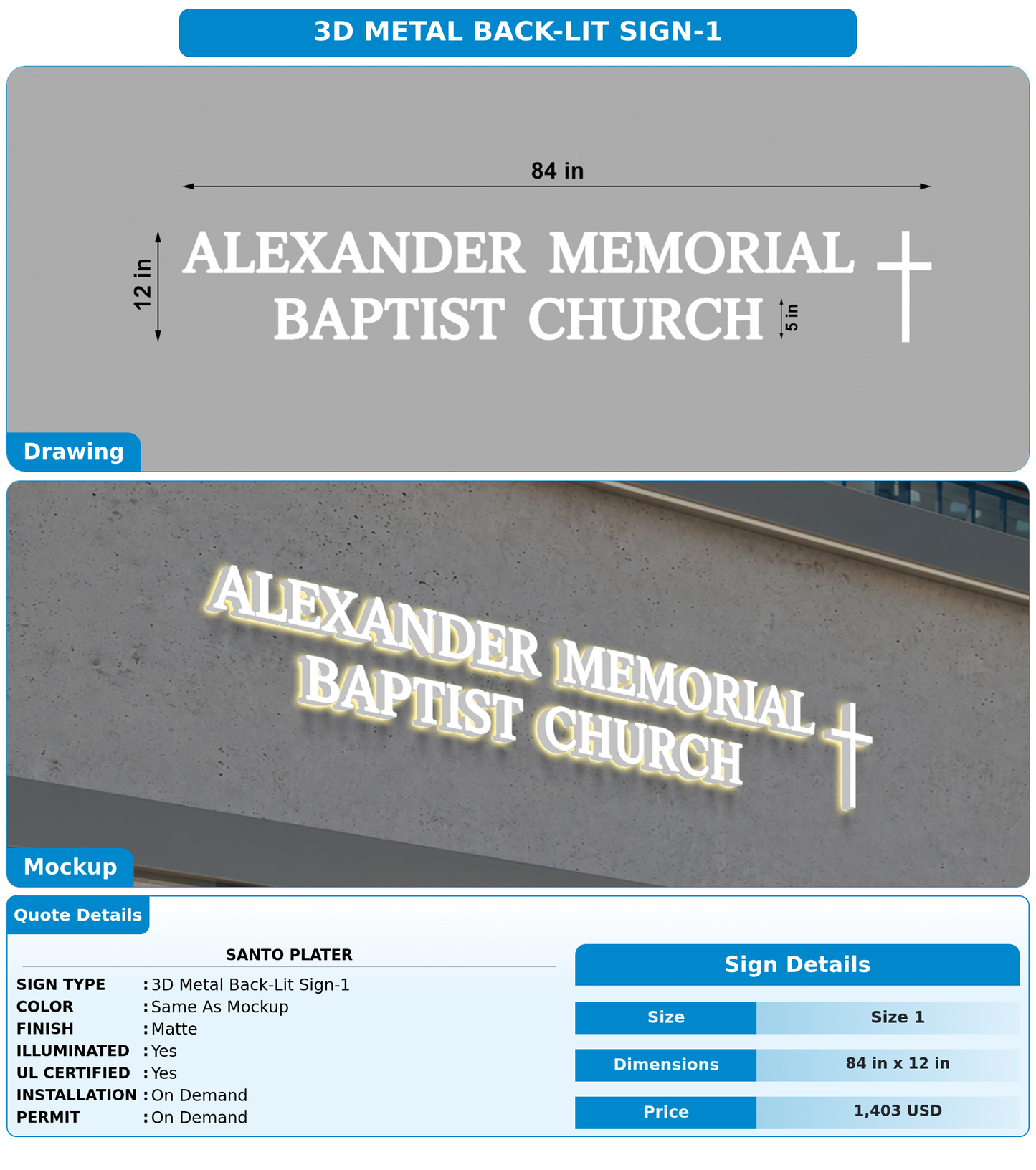 CUSTOM MOCKUP SIGN FOR Santo Plater