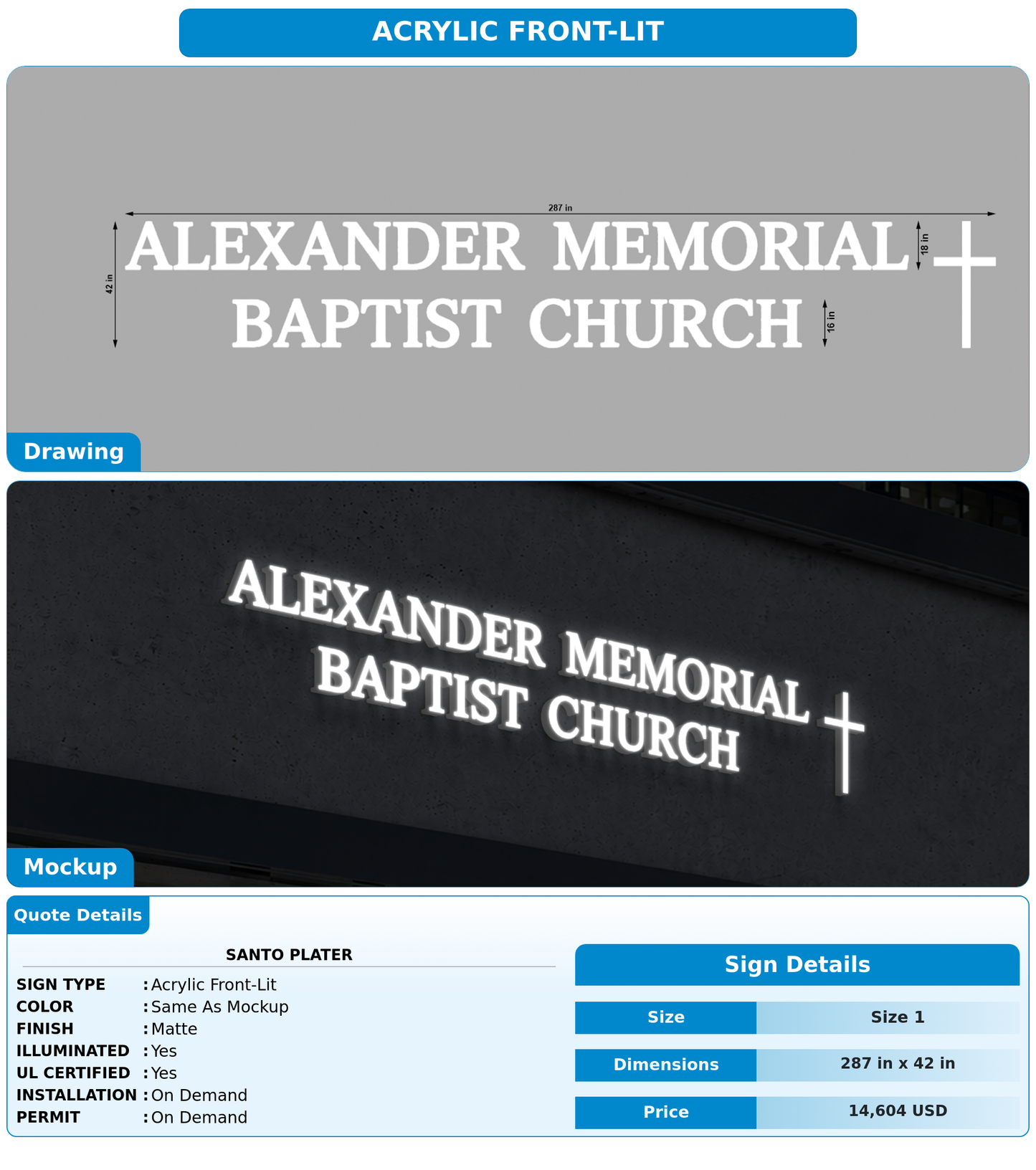 CUSTOM MOCKUP SIGN FOR Santo Plater