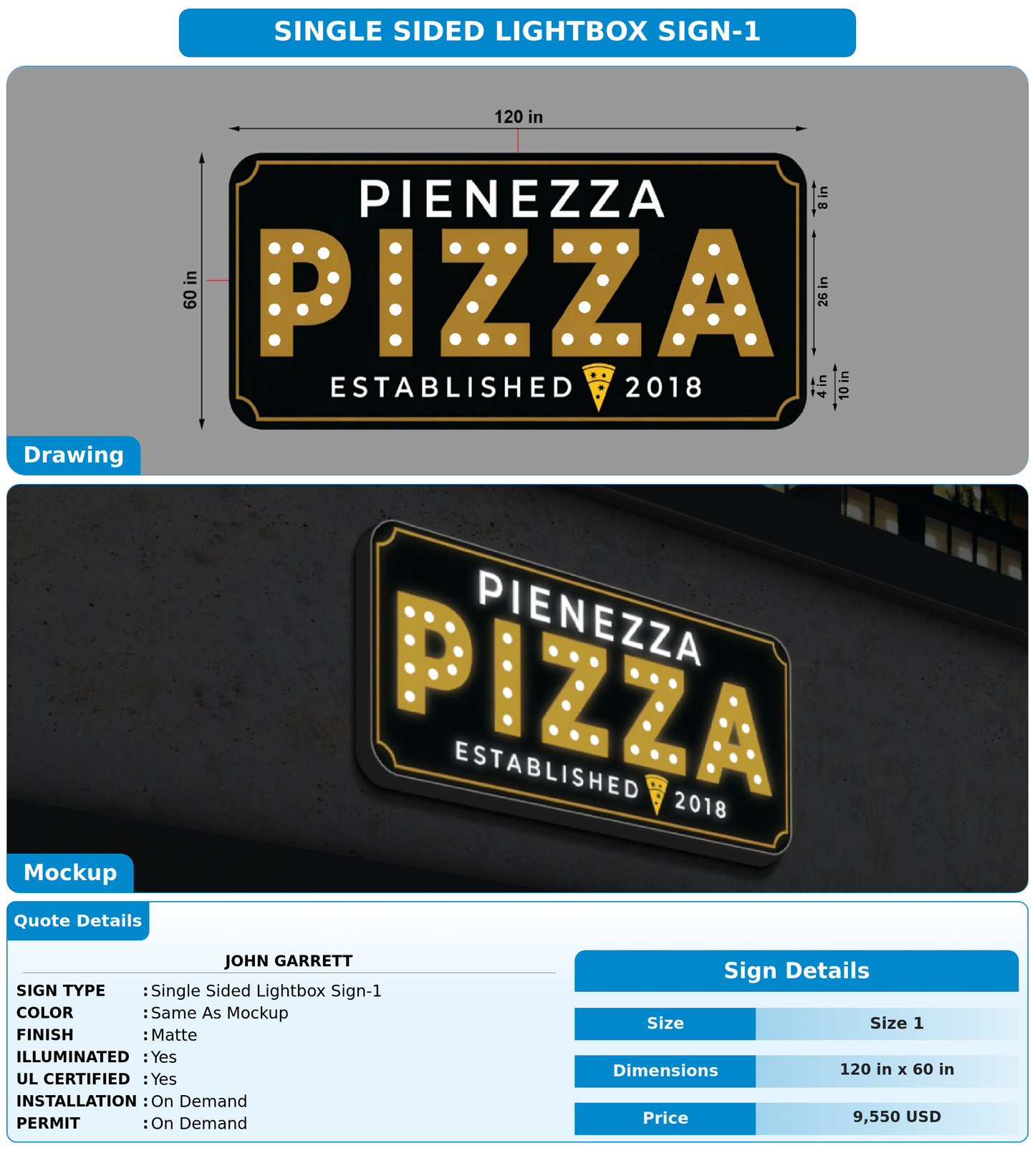CUSTOM MOCKUP SIGN FOR john garrett