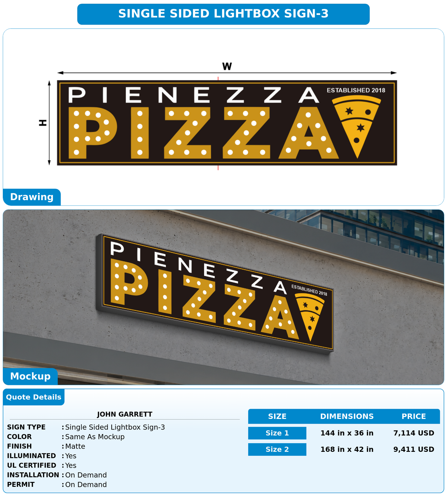 CUSTOM MOCKUP SIGN FOR john garrett