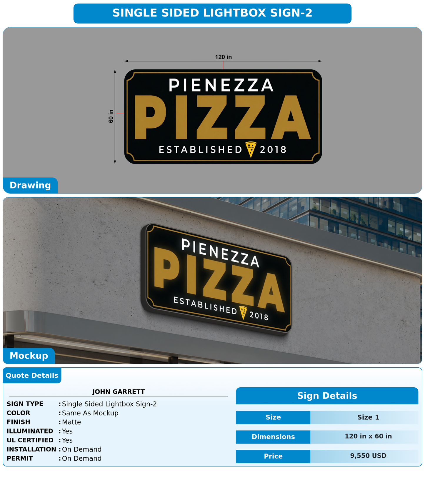CUSTOM MOCKUP SIGN FOR john garrett