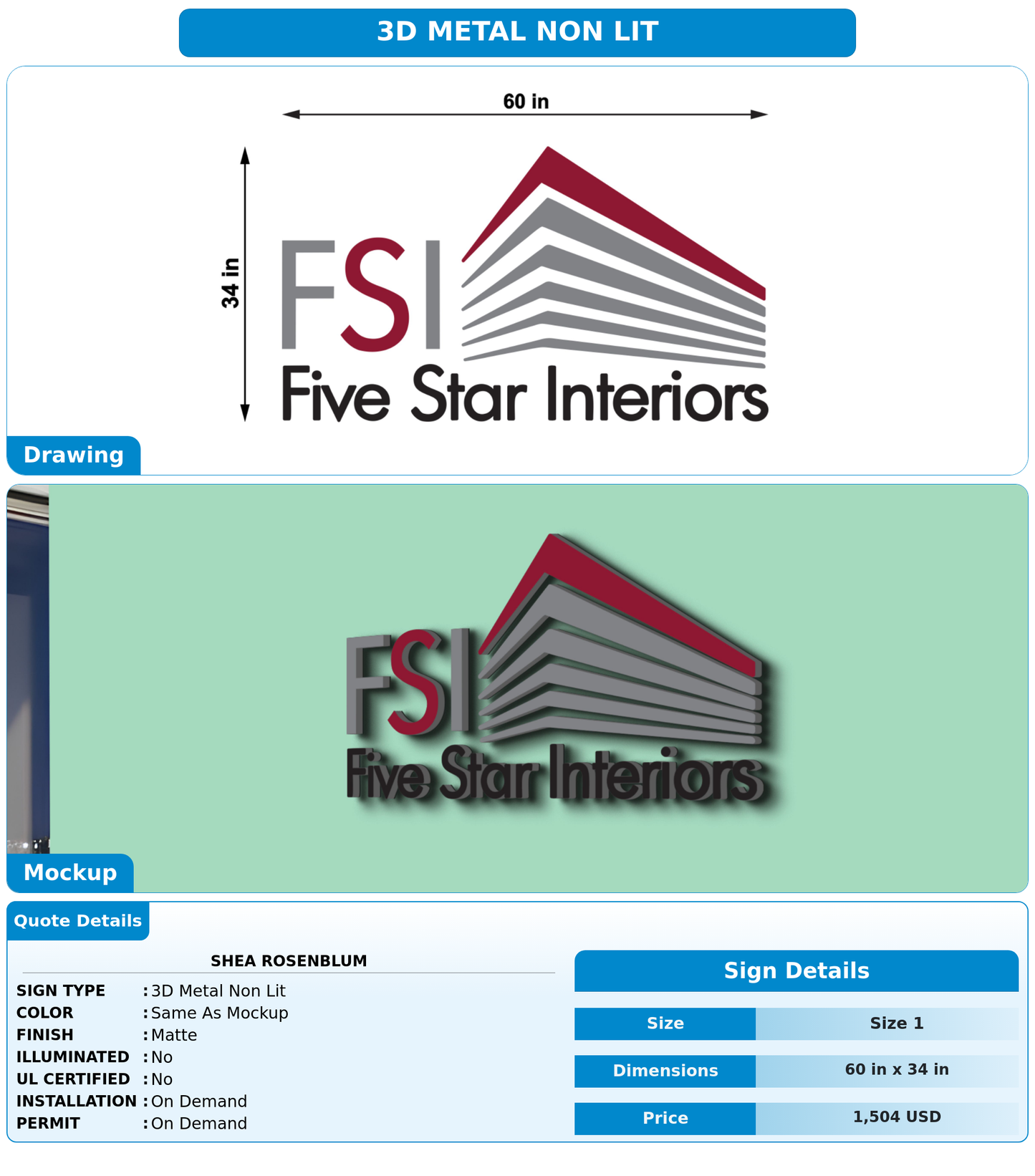 CUSTOM MOCKUP SIGN FOR Shea Rosenblum