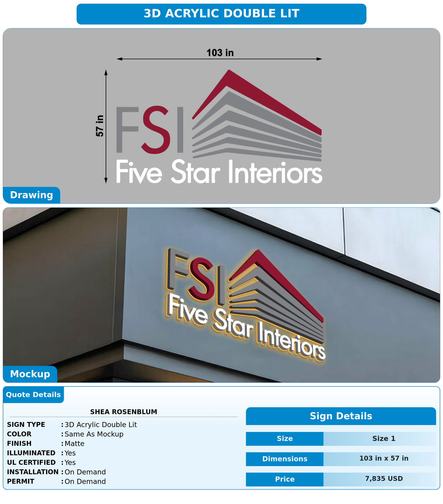 CUSTOM MOCKUP SIGN FOR Shea Rosenblum