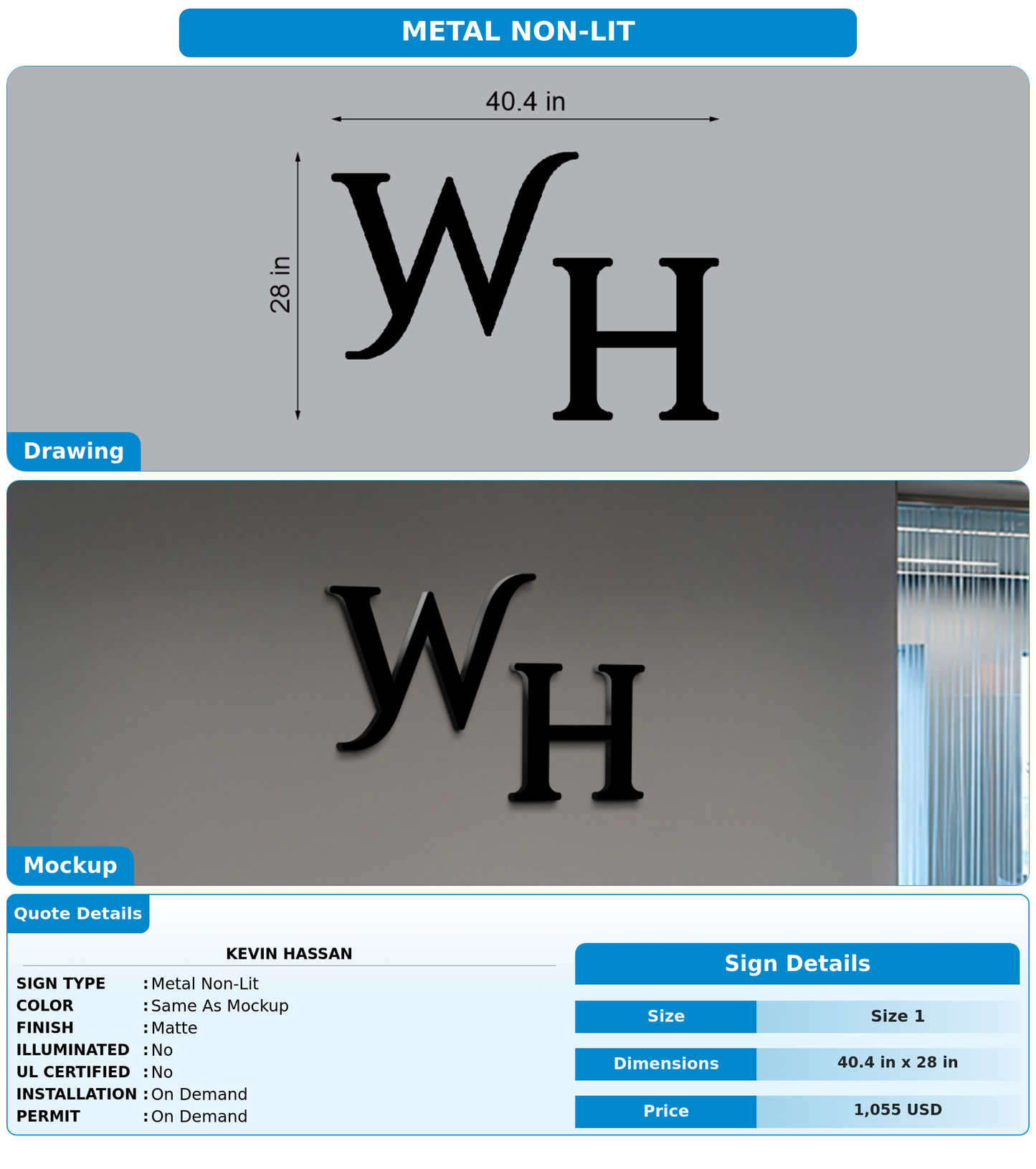 CUSTOM MOCKUP SIGN FOR kevin hassan