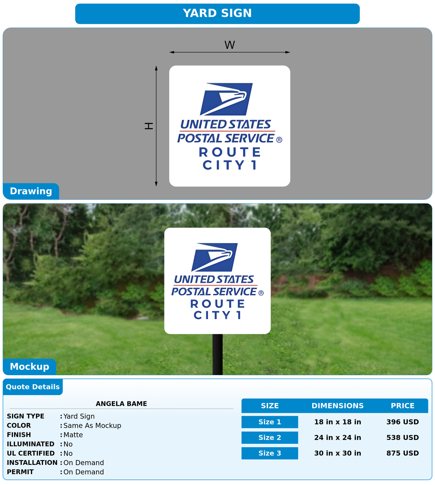 CUSTOM MOCKUP SIGN FOR Angela Bame