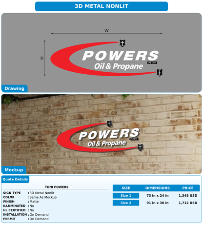 CUSTOM MOCKUP SIGN FOR Toni Powers