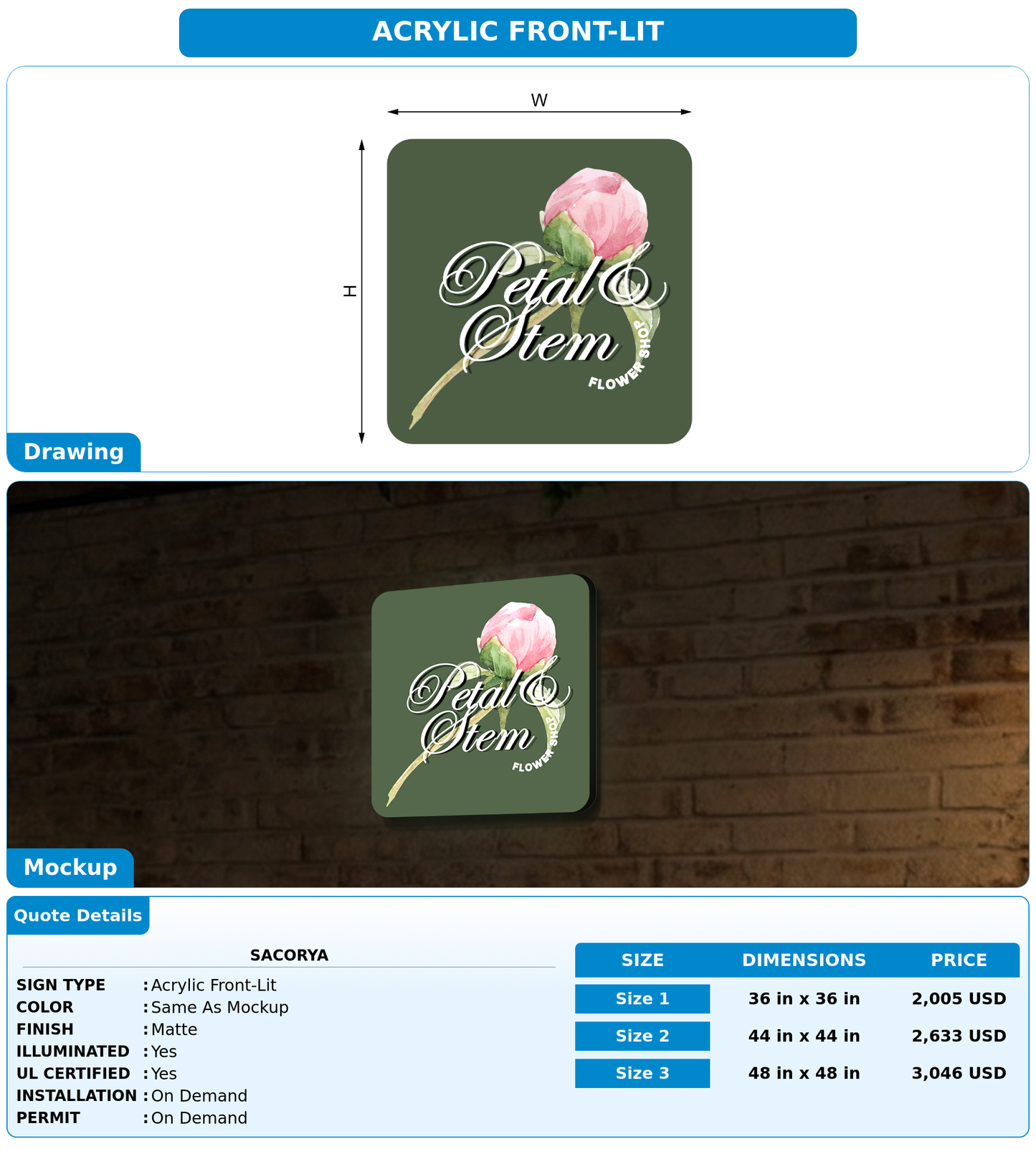 CUSTOM MOCKUP SIGN FOR Sacorya