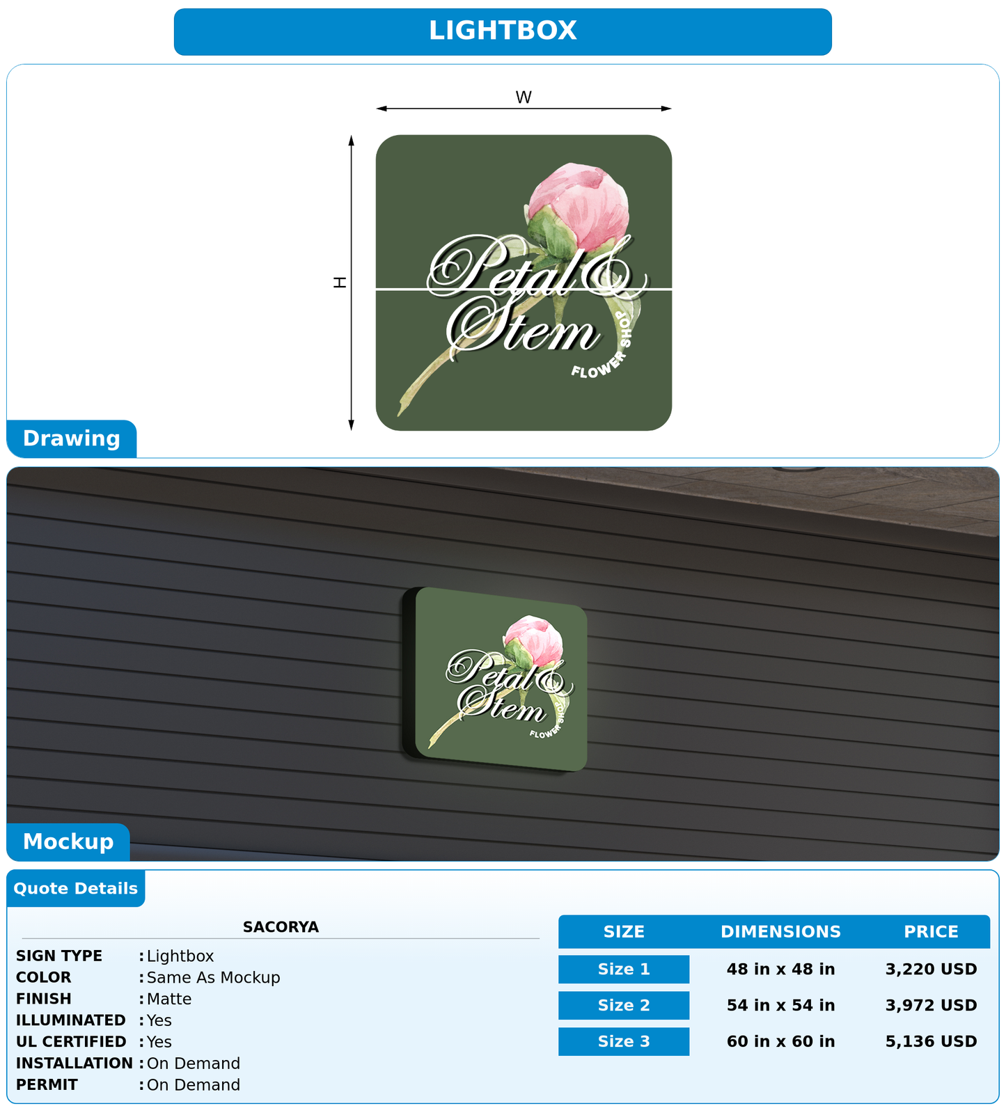 CUSTOM MOCKUP SIGN FOR Sacorya