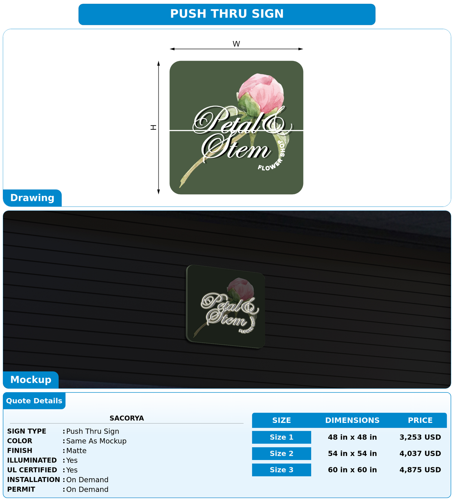 CUSTOM MOCKUP SIGN FOR Sacorya