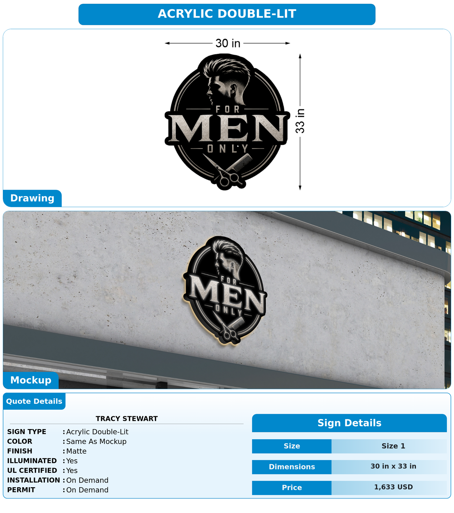 CUSTOM MOCKUP SIGN FOR Tracy Stewart