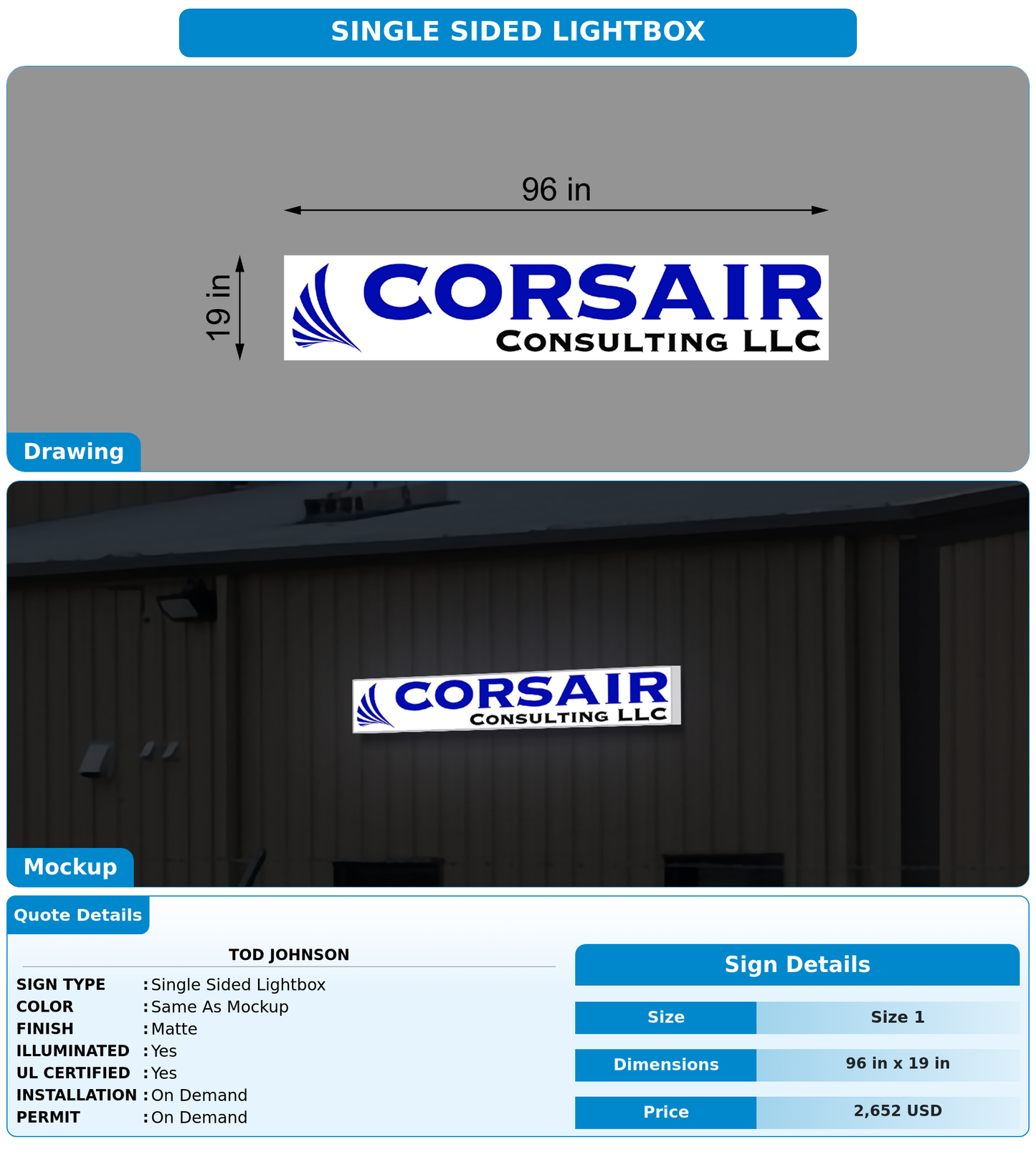 CUSTOM MOCKUP SIGN FOR Tod Johnson